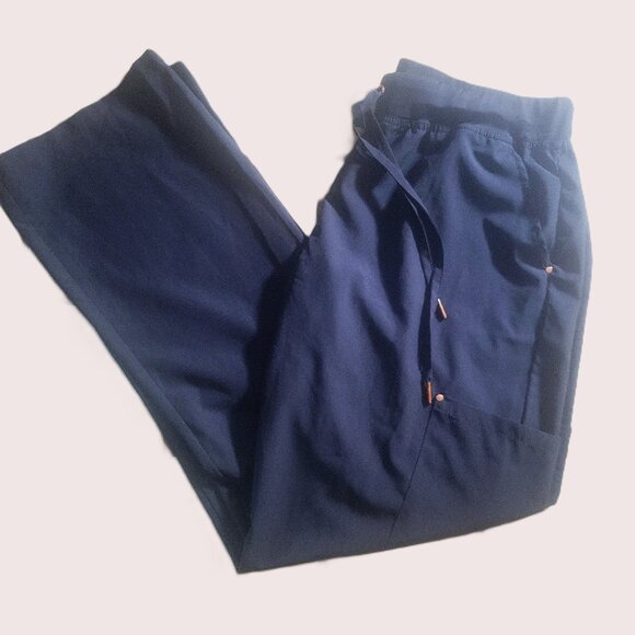 Zinnia Perfomance Pants - Zinnia Navy Blue Scrub Medical Performance Cargo Straight Pants - Women's XL